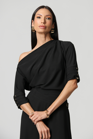Blusa Com Pregas - PRETO