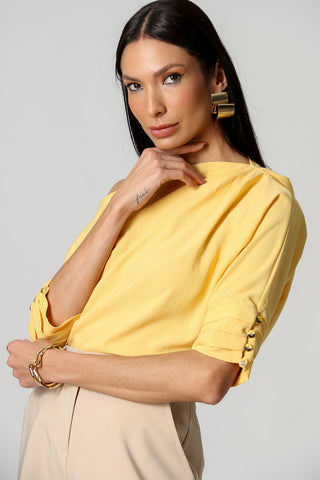 Blusa Com Pregas - MOSTARDA CL
