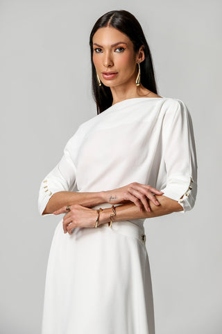 Blusa Com Pregas - OFF WHITE