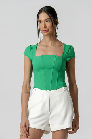 Blusa de cuello recto con corsé - FLAG 6