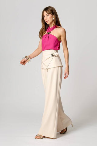Blusa Com Fivela No Decote - MAGENTA