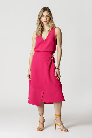 Blusa Em Alfaiataria Decote V - PINK 2