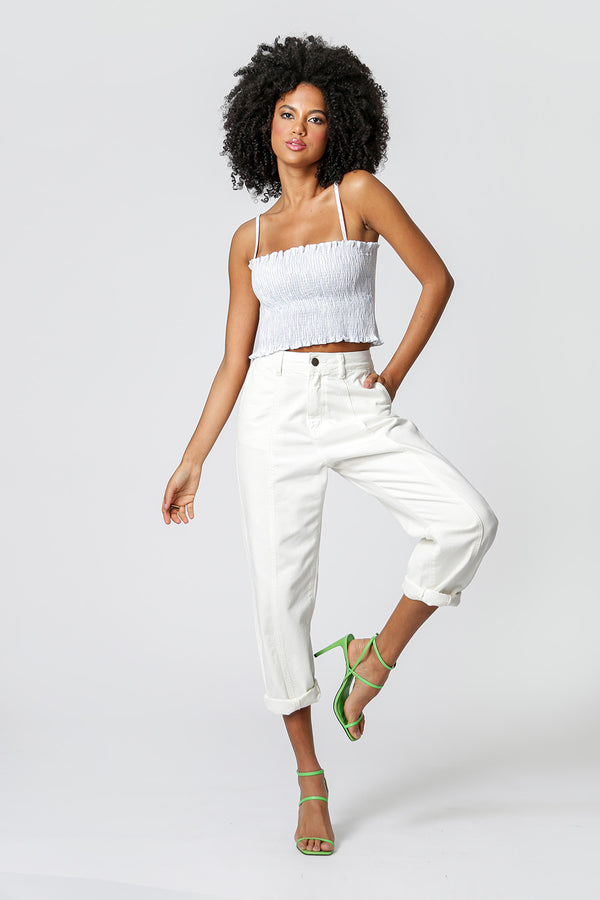 Cropped Lastex Com Alça Estampado