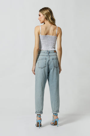 Cropped Lastex Com Alça Estampado