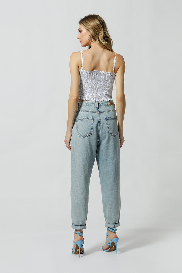 Cropped Lastex Com Alça Estampado