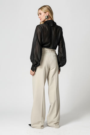 Blusa Gola Ruff em Voil