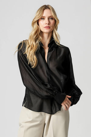 Blusa Gola Ruff em Voil