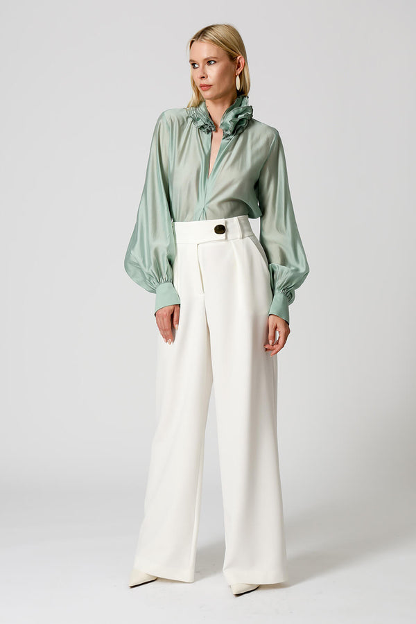 Blusa Gola Ruff em Voil