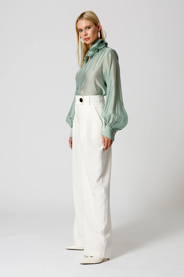 Blusa Gola Ruff em Voil