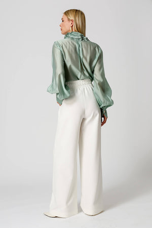 Blusa Gola Ruff em Voil