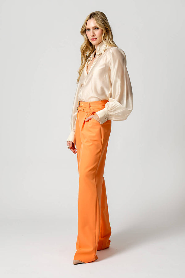 Blusa Gola Ruff em Voil