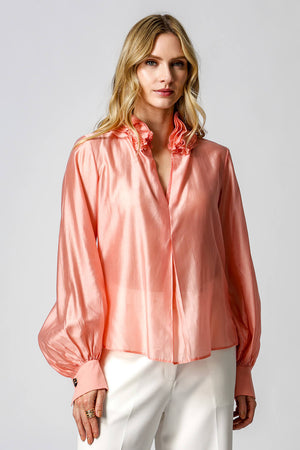 Blusa Gola Ruff em Voil