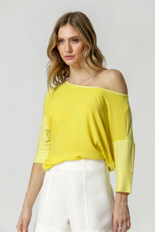 Blusa de manga ancha con aberturas - AMARILLO 6