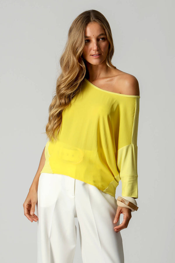 Blusa Manga Ampla Recortes TRIMIX