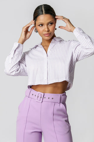 Camisa Cropped Listrada - LILAS CL 90131