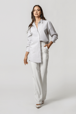 Camisa Ampla Listrada - CINZA 90149