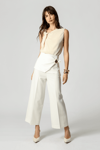 Calça Pantacourt Alfaiataria - OFF WHITE