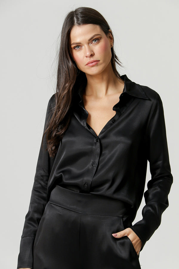 Camisa Manga Longa De Cetim