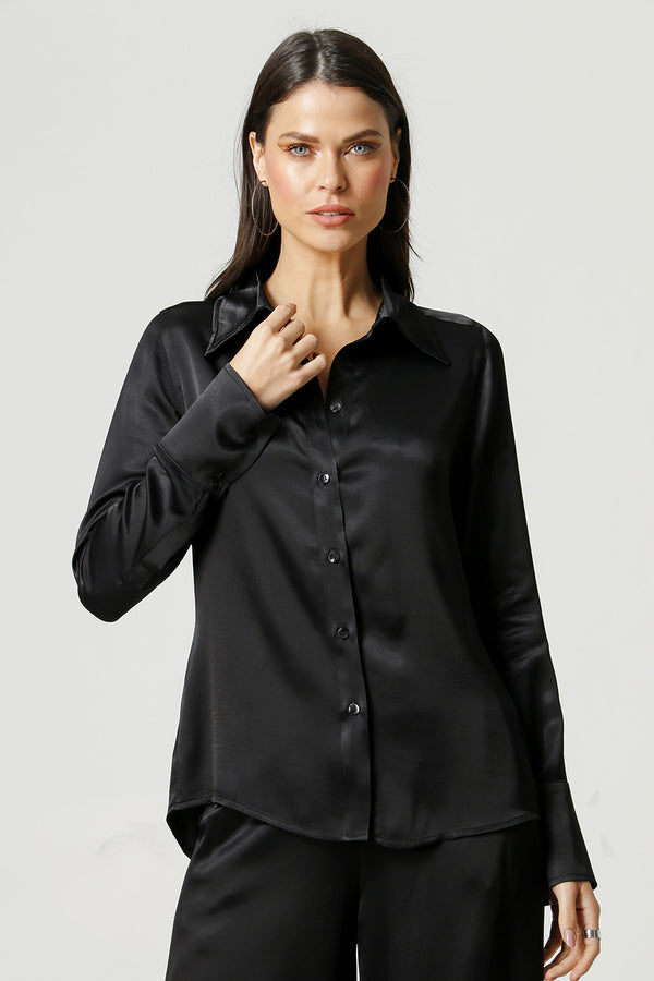 Camisa Manga Longa De Cetim