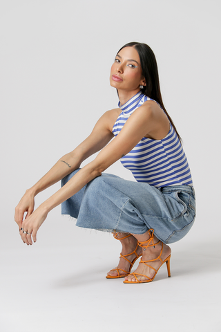 Blusa Gola Alta Listrada - AZUL KLEIN 90142