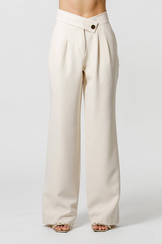 Pantalones de pierna ancha con cinturilla cruzada - CRU