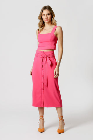 Blusa corta con detalle de costura - ROSA