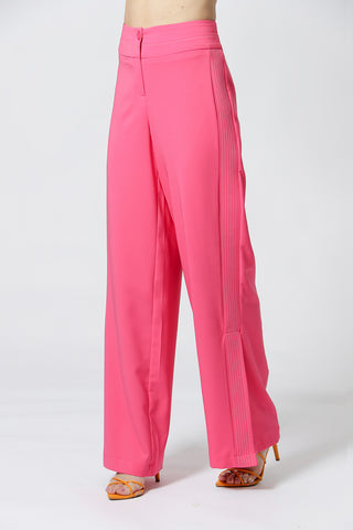 Calça Pantalona Fenda Lateral - PINK