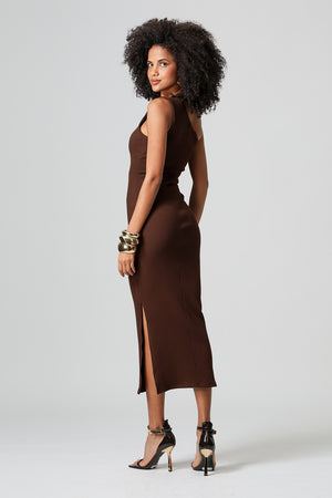 Vestido Ombro Único Canelado