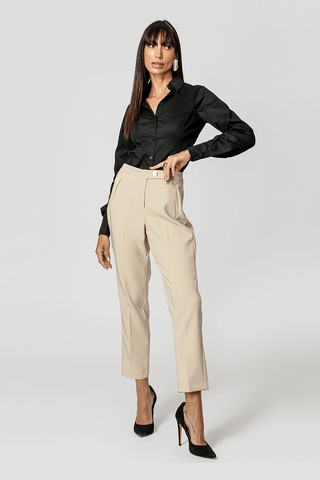 Camisa Básica em Tricoline - PRETO