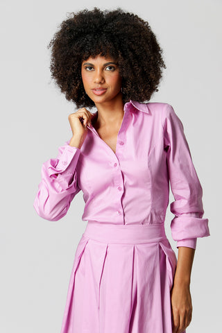 Camisa Básica Manga Longa - LILAS CLARO