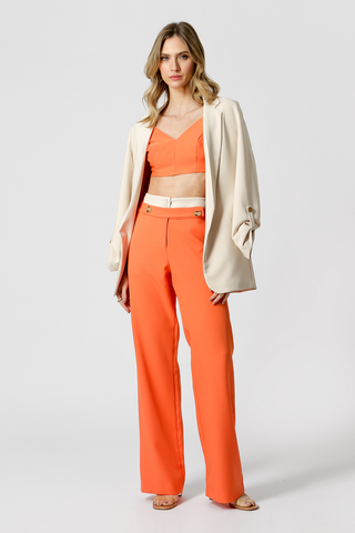 Top corto con doble tirante - NARANJA