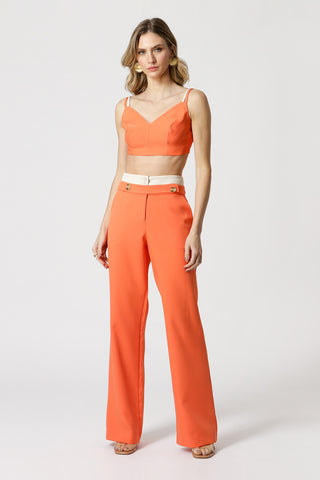 Top corto con doble tirante - NARANJA