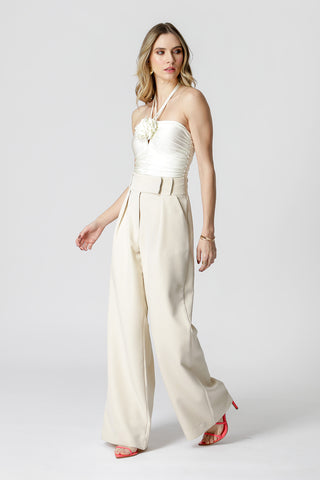 Body con flor extraíble - BLANCO ROJO