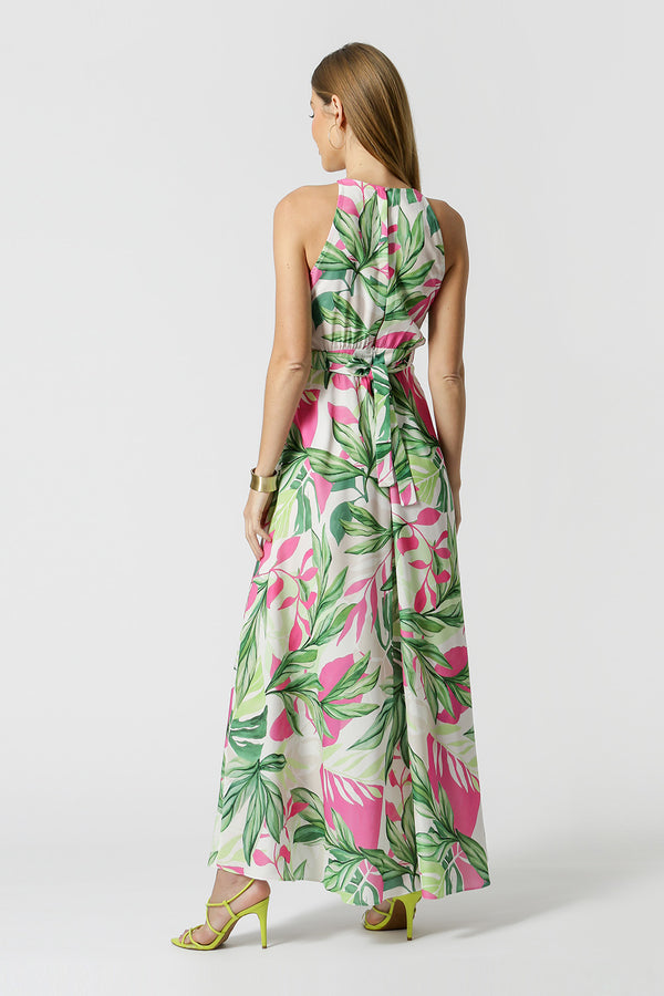 Vestido Longo Vazado Estampado