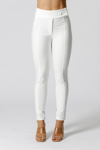 Calça Skinny de Alfaiataria Cotton - OFF WHITE
