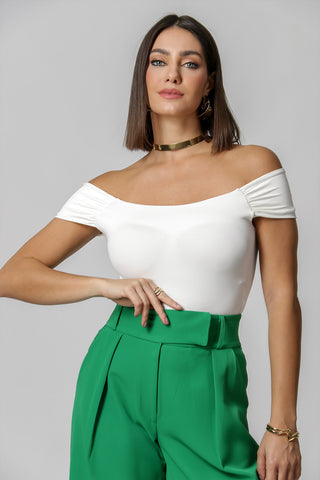 Body con hombros descubiertos - OFF WHITE 1