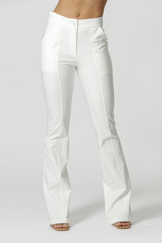 Calça Flare Com Recortes - OFF WHITE
