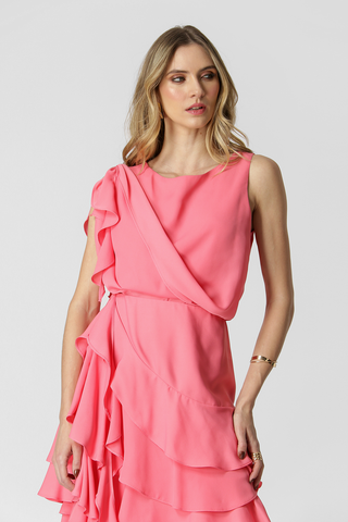 Blusa Assimétrica Ruffles - ROSA