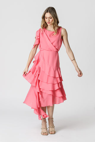 Blusa Assimétrica Ruffles - ROSA