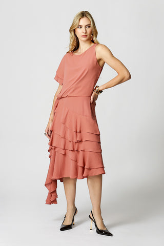 Blusa Assimétrica Ruffles - GOIABA 1