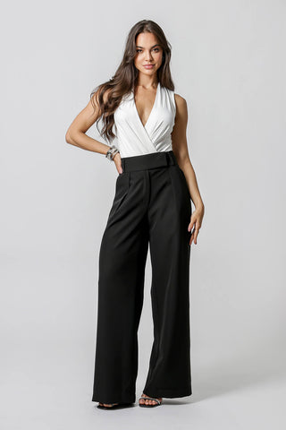 Body cruzado con pliegues - BLANCO ROJO 1