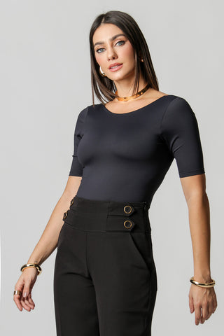 Body Com Decote Nas Costas - PRETO