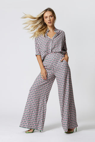 Camisa Ampla Estampada - PINK 7172