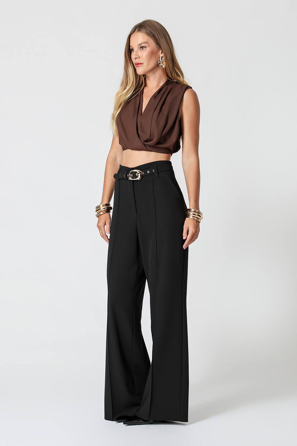 Blusa Cropped Transpassada