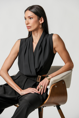 Top cruzado corto - NEGRO