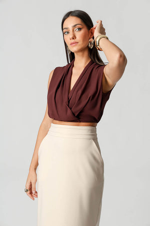 Blusa Cropped Transpassada