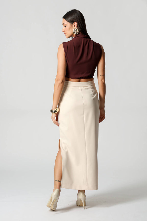 Blusa Cropped Transpassada