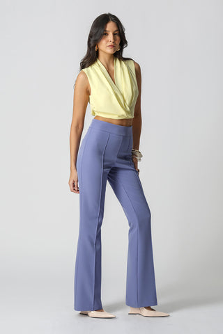 Blusa Cropped Transpassada - AMARELO