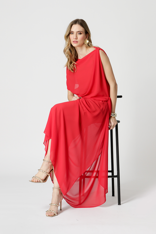 Vestido midi con giro - RED ESC