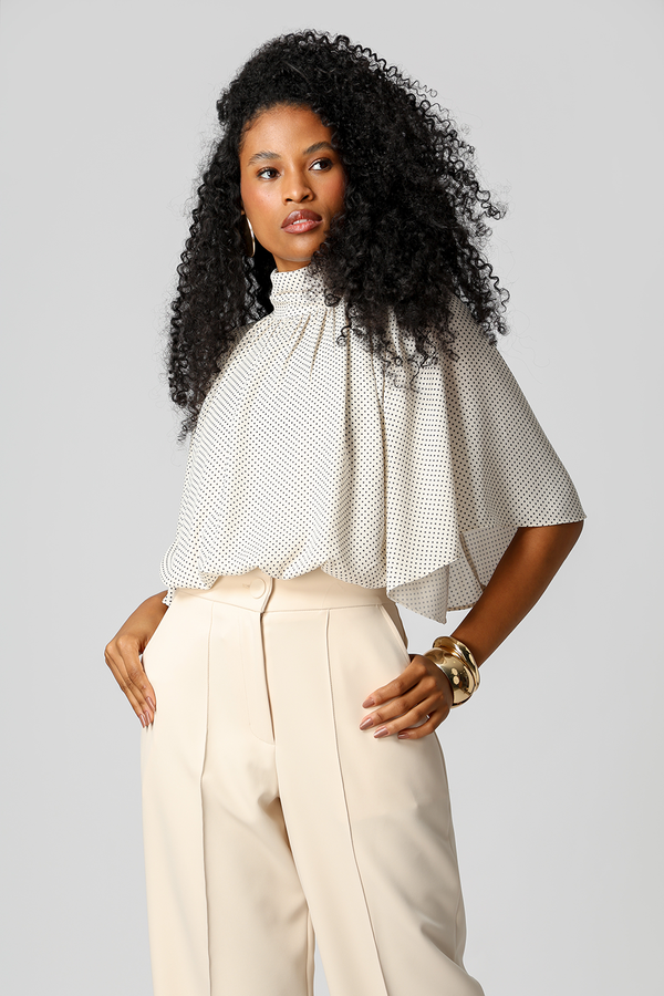 Blusa Balonê Com Gola Alta